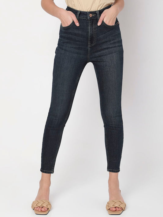 Dark Blue High Rise Wendy Skinny Fit Jeans