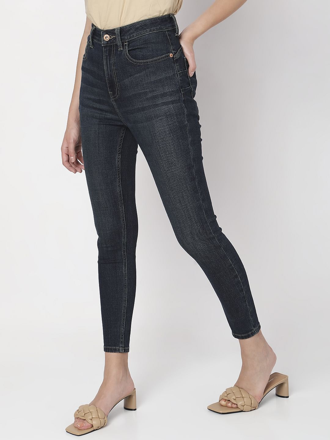Dark Blue High Rise Wendy Skinny Fit Jeans
