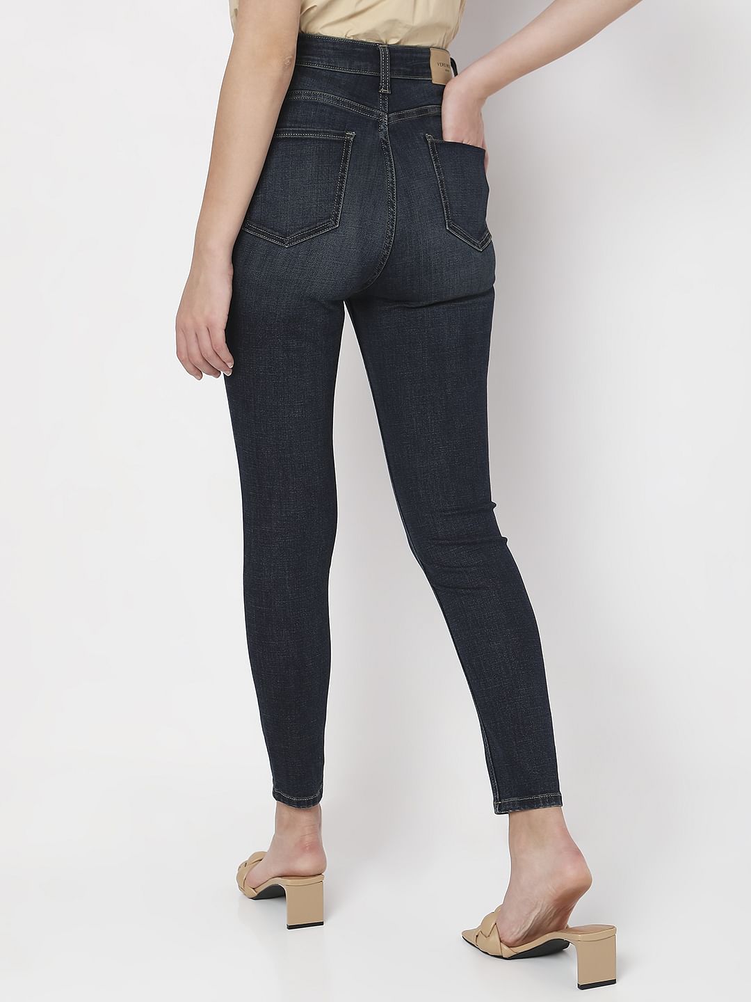 Dark Blue High Rise Wendy Skinny Fit Jeans