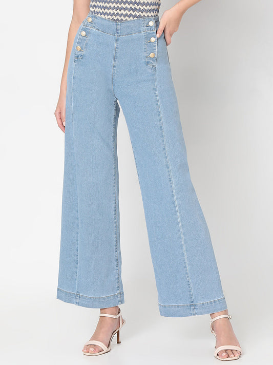 Light Blue High Rise Zoey Wide-Leg Jeans