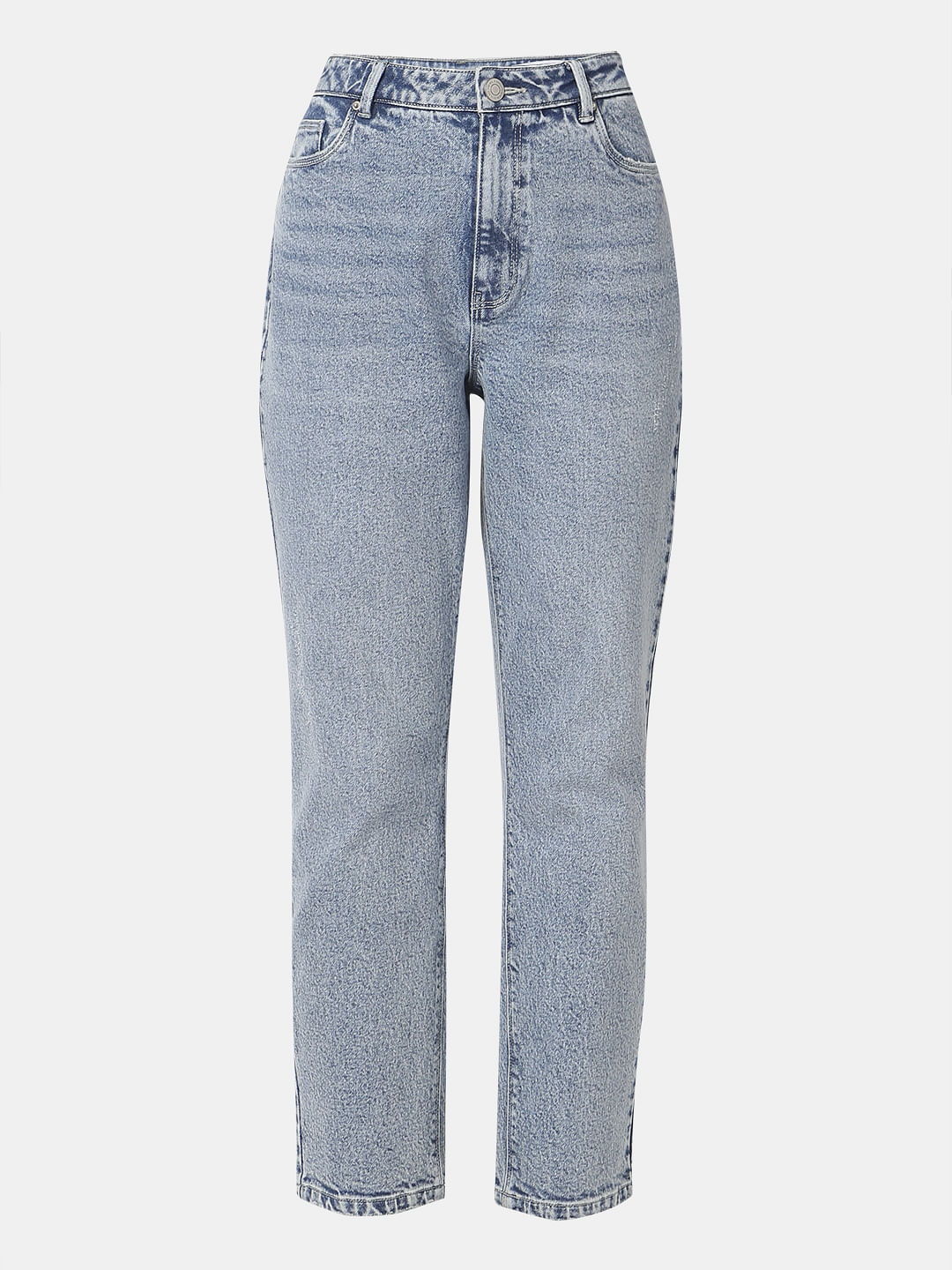 Light Blue High Rise Mom Jeans