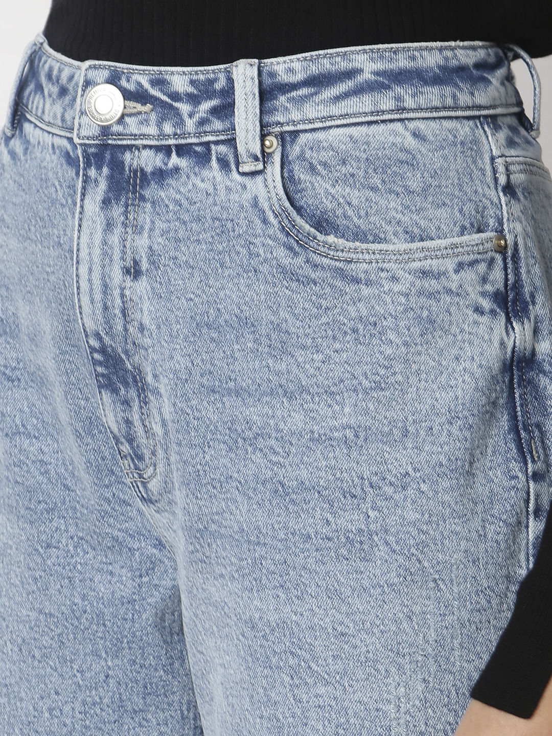 Light Blue High Rise Mom Jeans