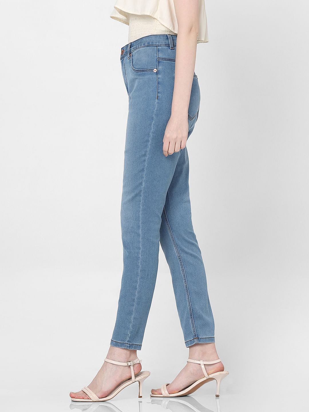 Light Blue High Rise Skinny Fit Jeans