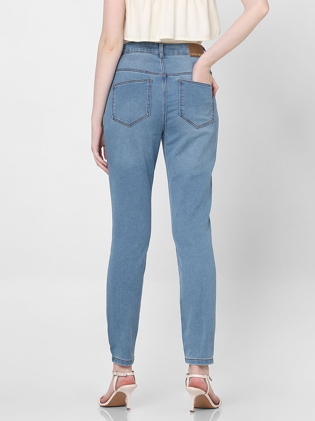 Light Blue High Rise Skinny Fit Jeans