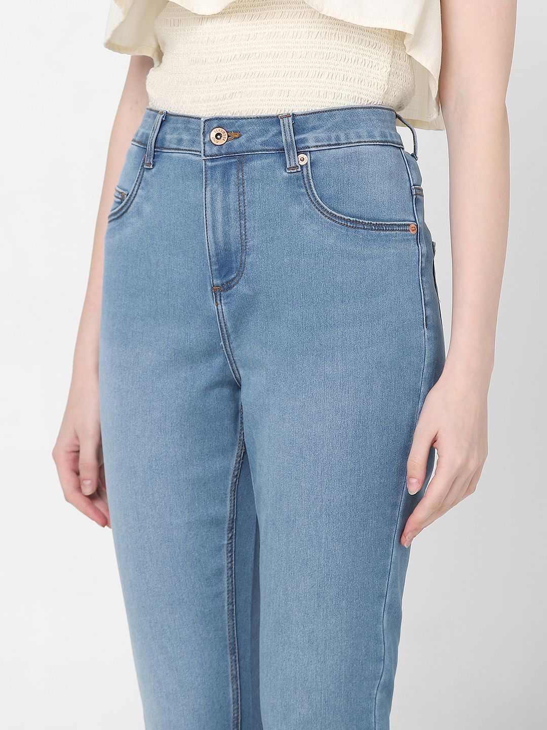 Light Blue High Rise Skinny Fit Jeans