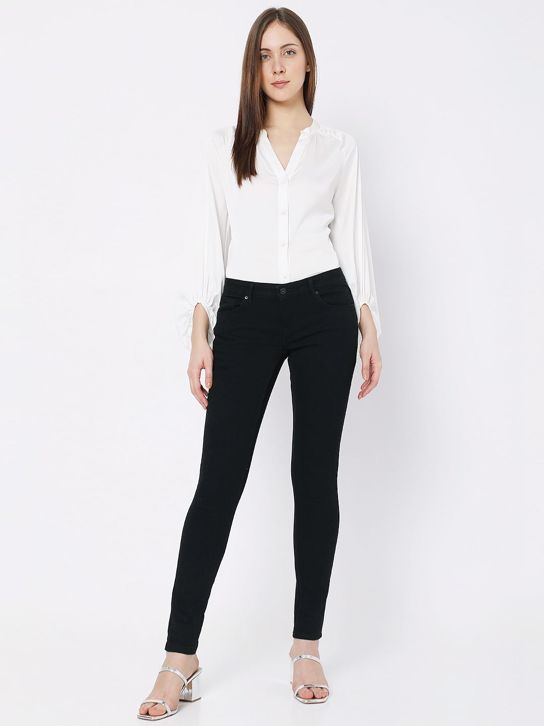 Black Low Rise Wendy Skinny Jeans