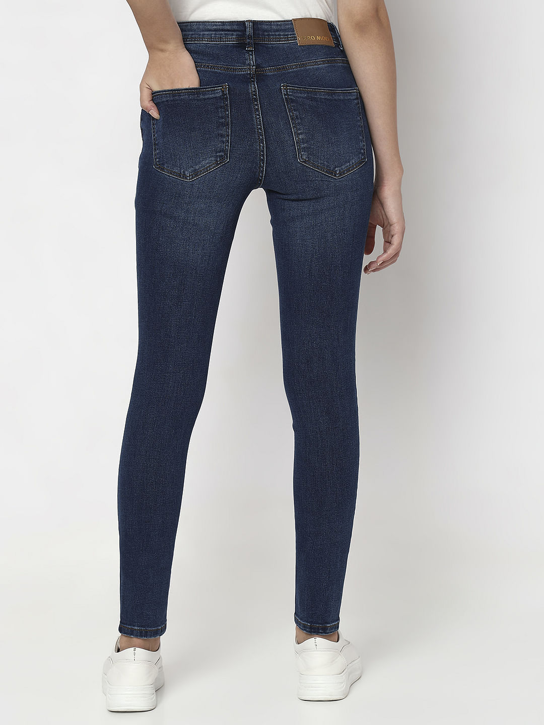 Dark Blue Mid Rise Wendy Skinny Fit Jeans