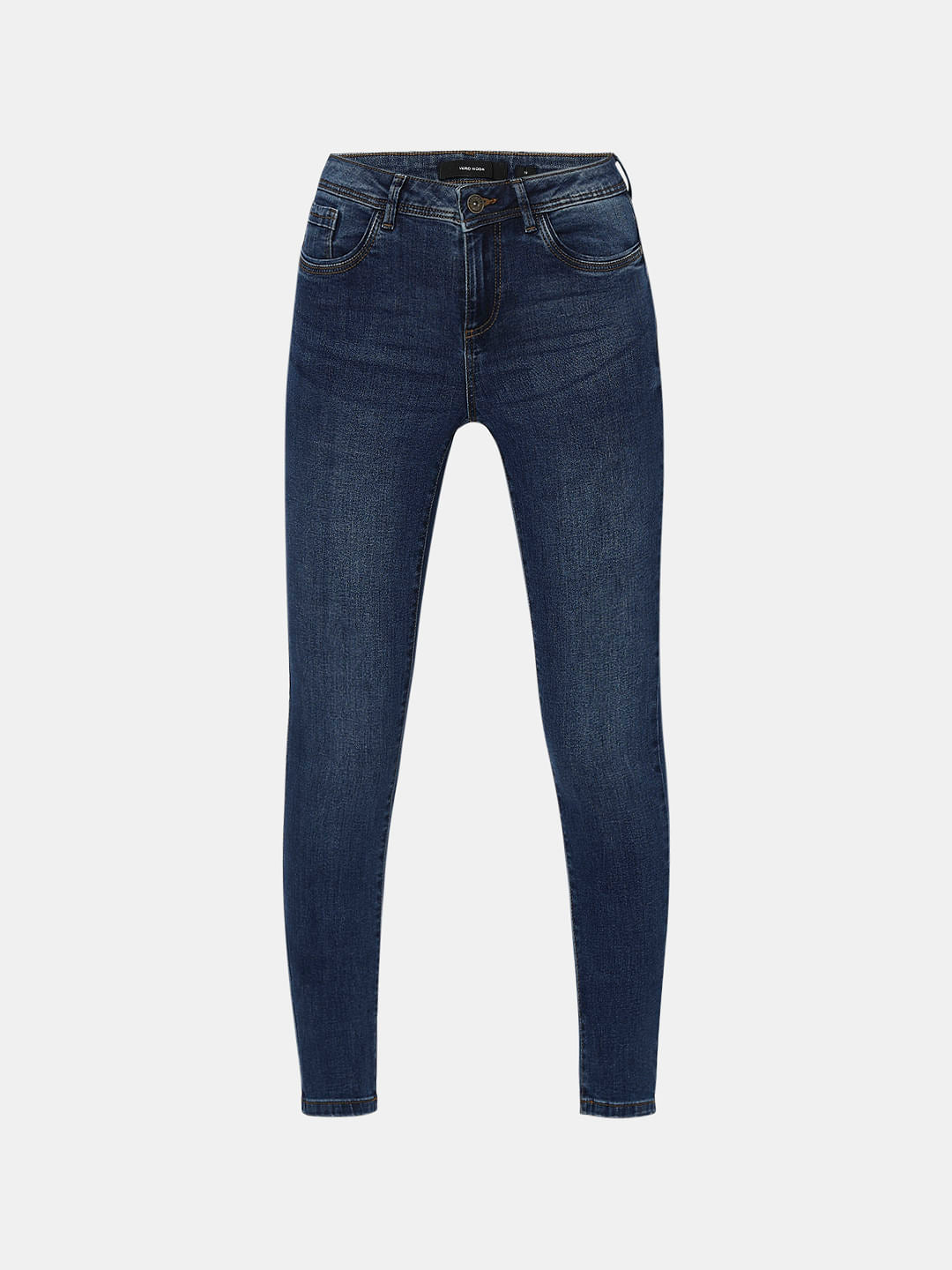 Dark Blue Mid Rise Wendy Skinny Fit Jeans