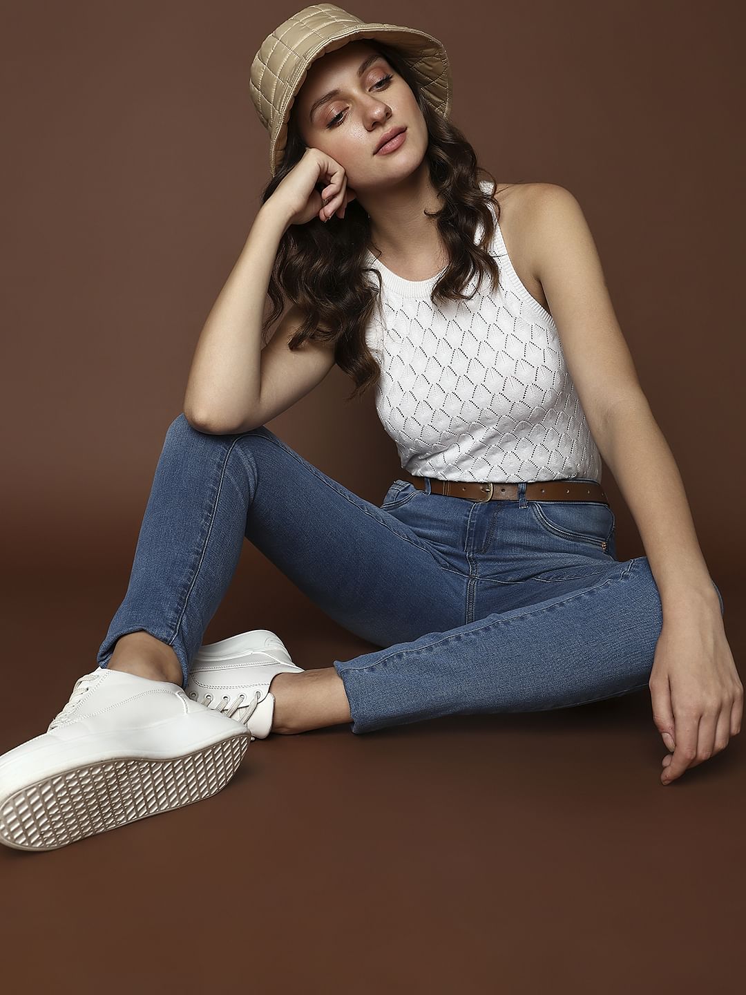 Blue Mid Rise Wendy Skinny Fit Jeans