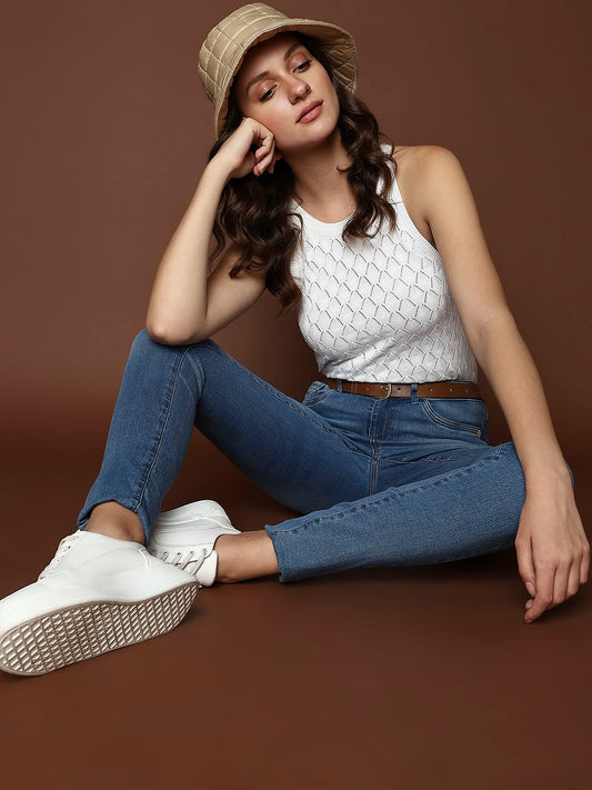 Blue Mid Rise Wendy Skinny Fit Jeans