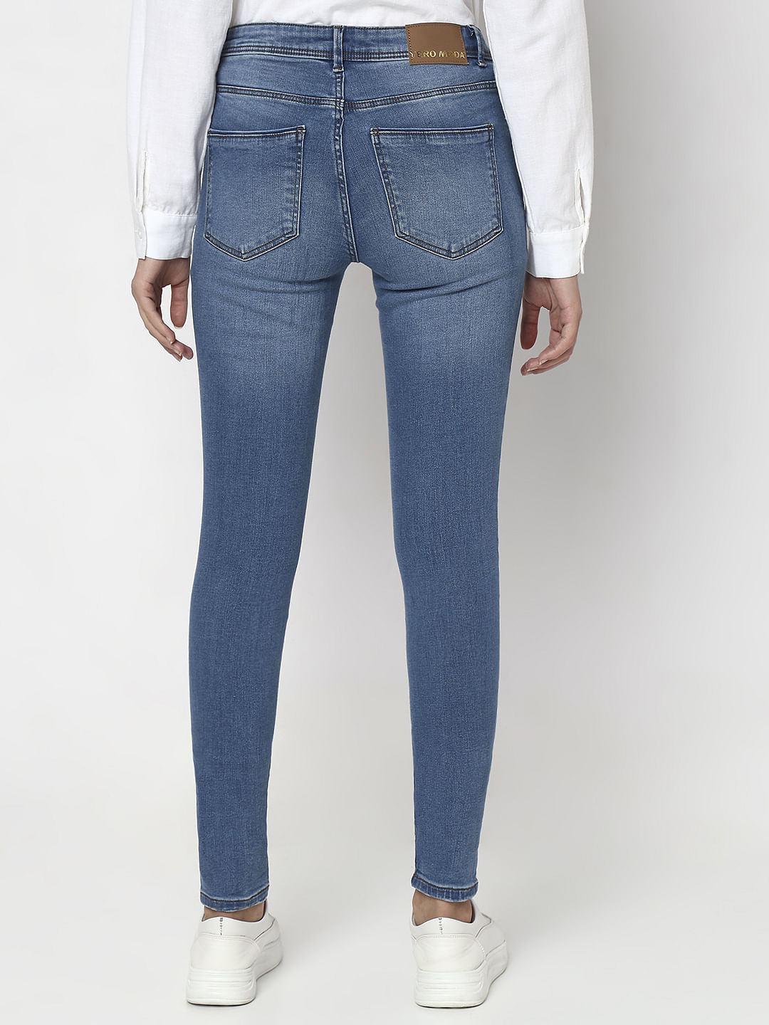 Blue Mid Rise Wendy Skinny Fit Jeans