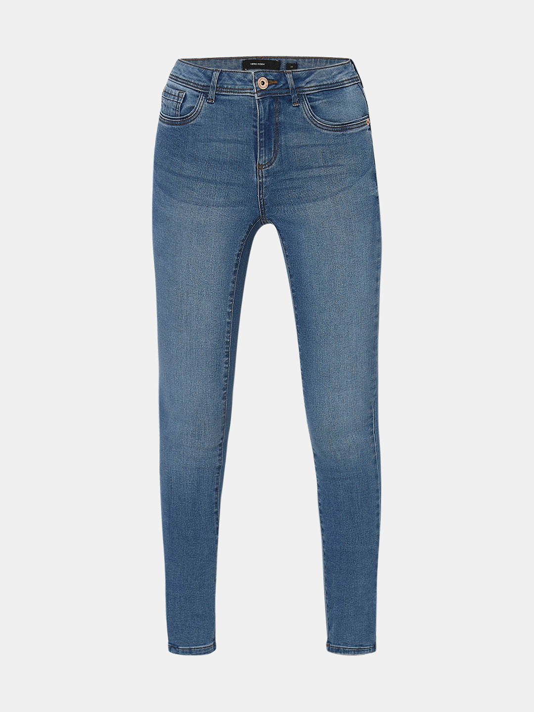 Blue Mid Rise Wendy Skinny Fit Jeans
