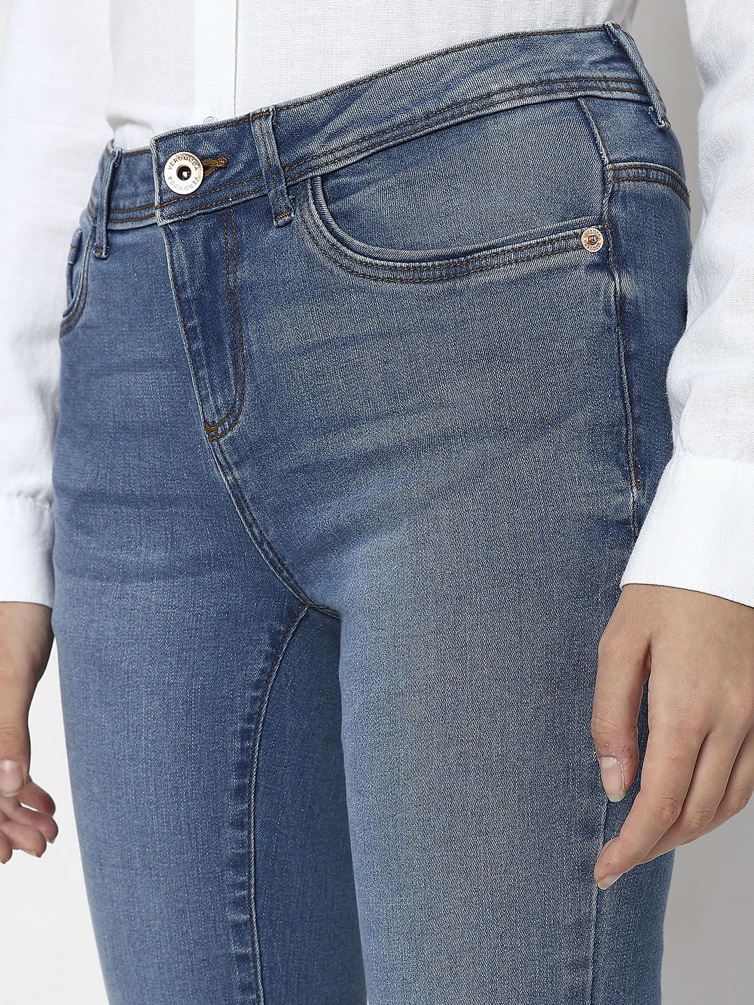 Blue Mid Rise Wendy Skinny Fit Jeans