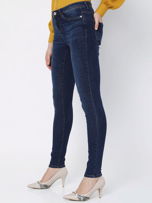 Blue Mid Rise Wendy Skinny Jeans