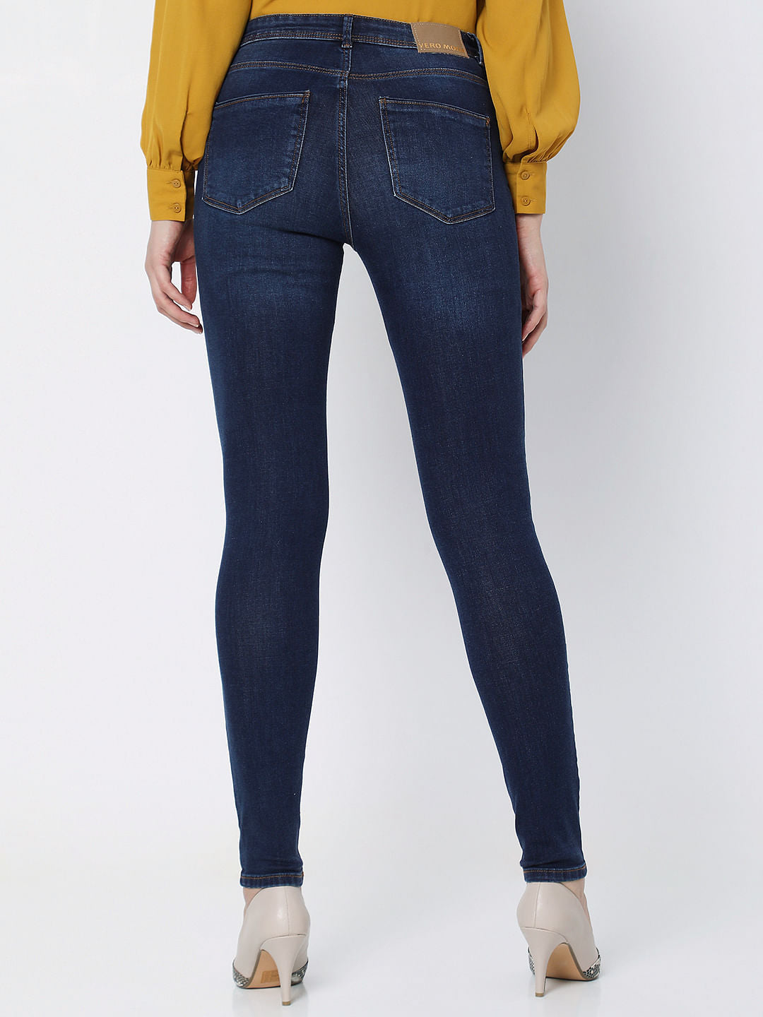 Blue Mid Rise Wendy Skinny Jeans