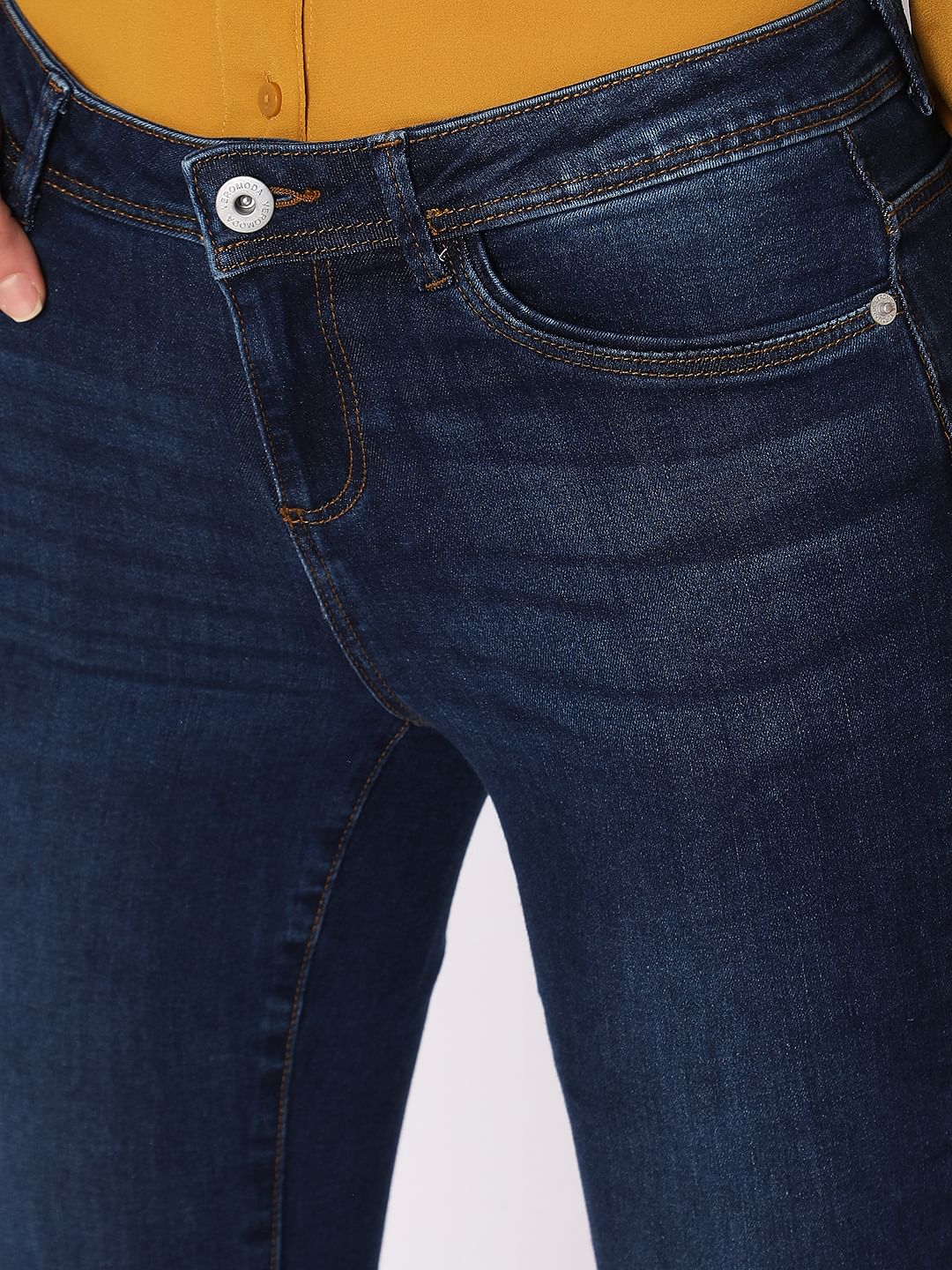 Blue Mid Rise Wendy Skinny Jeans
