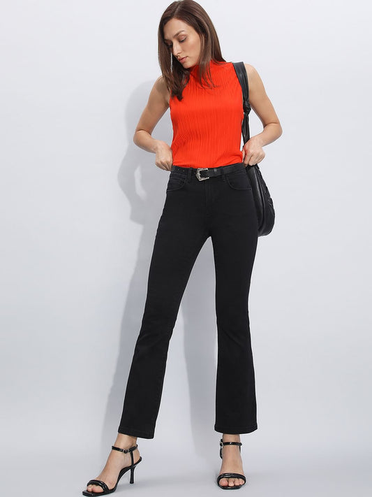 Black Mid Rise Petra Bootcut Jeans