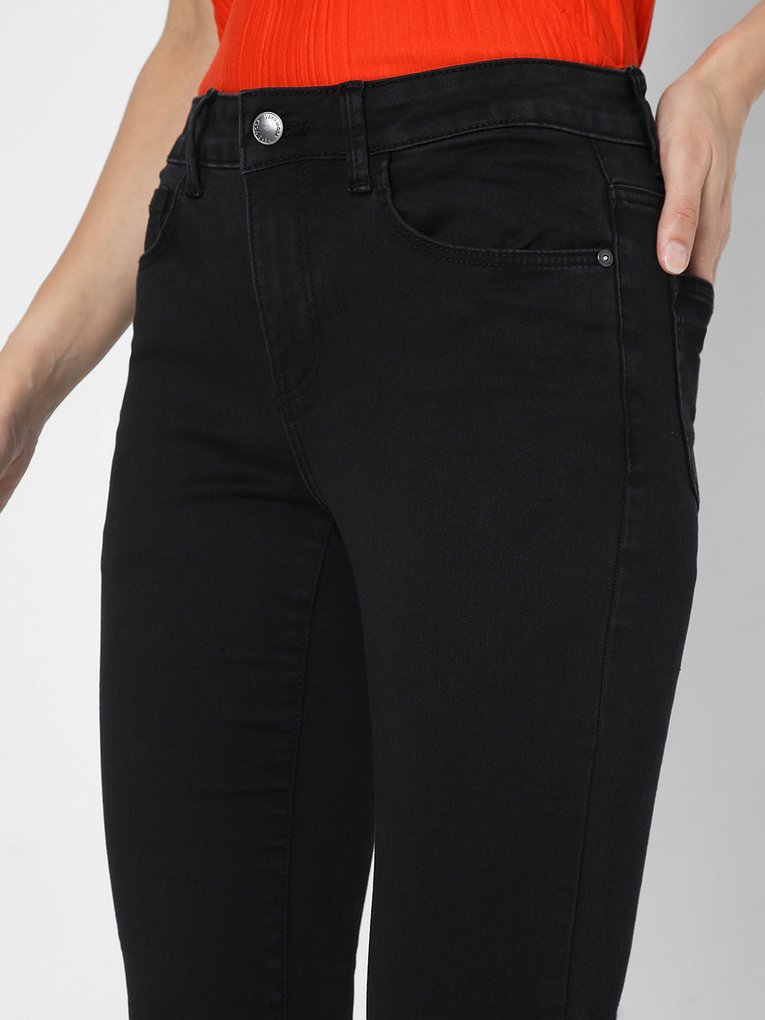 Black Mid Rise Petra Bootcut Jeans