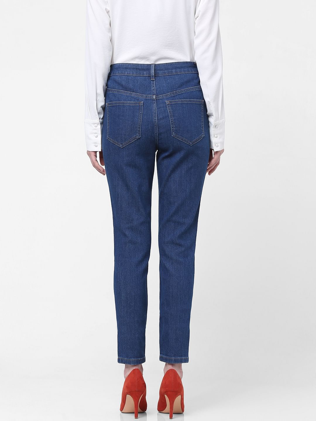 Blue Mid Rise Wendy Skinny Jeans
