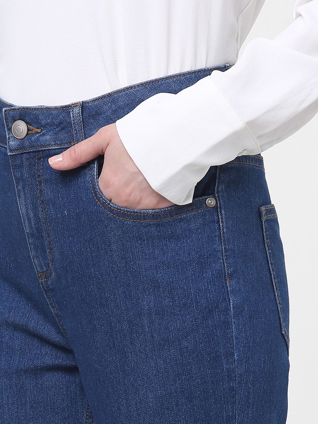 Blue Mid Rise Wendy Skinny Jeans