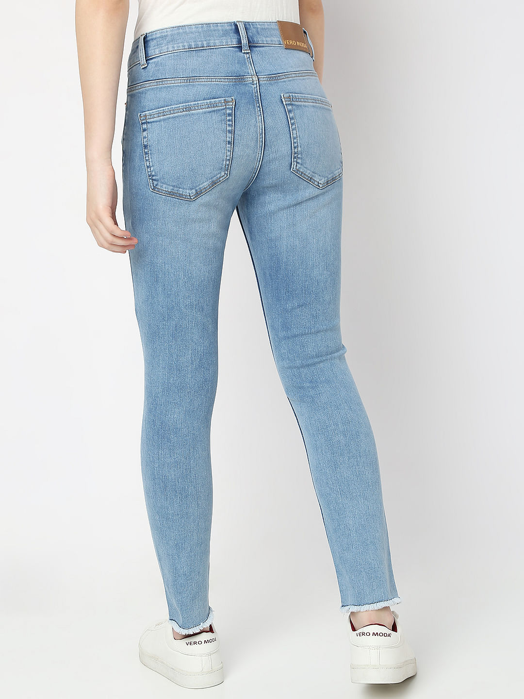 Light Blue Mid Rise Distressed Wendy Skinny Jeans