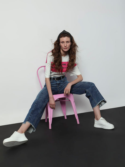 Blue High Rise Jade Straight Fit Jeans