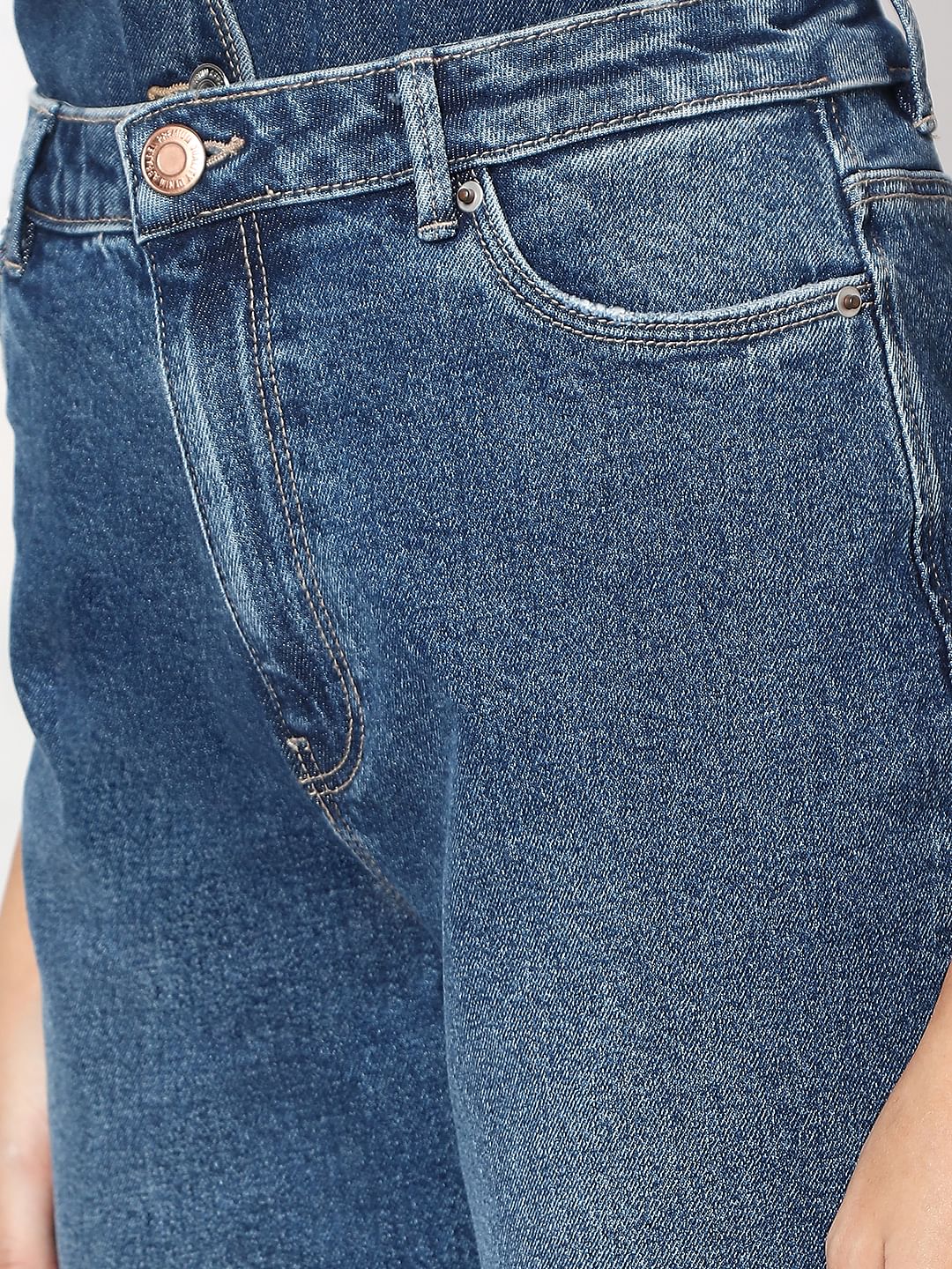 Blue High Rise Mom Jeans