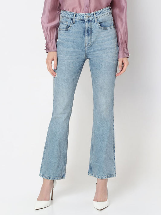 Light Blue High Rise Bootcut Jeans