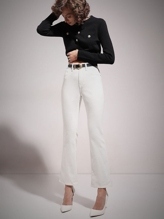 White Bootcut Jeans