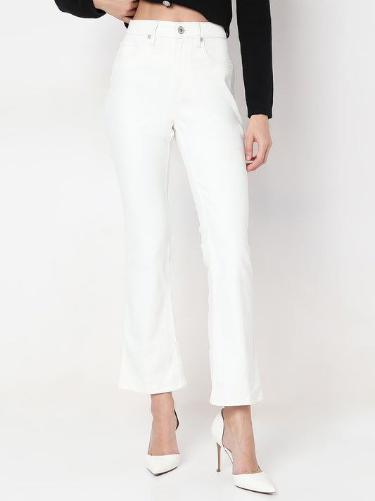 White Bootcut Jeans